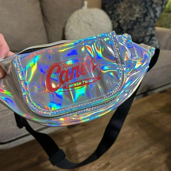 Raising Canes Metallic Fanny/Shoulder Pack Bag Zippered Pouch Adjustable Unisex - Picture 3 of 10